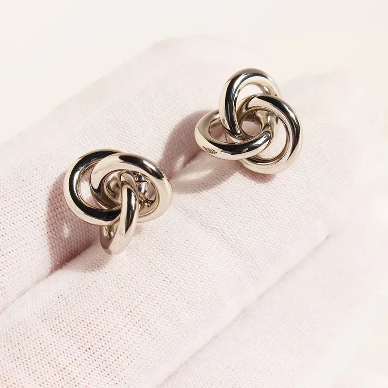 Knotted Stud Earrings - HAPPY HOURS