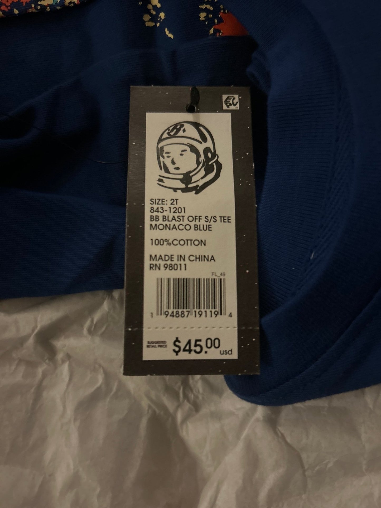 BILLIONAIRE BOYS CLUB KIDS BLAST OFF T SHIRT - HAPPY HOURS