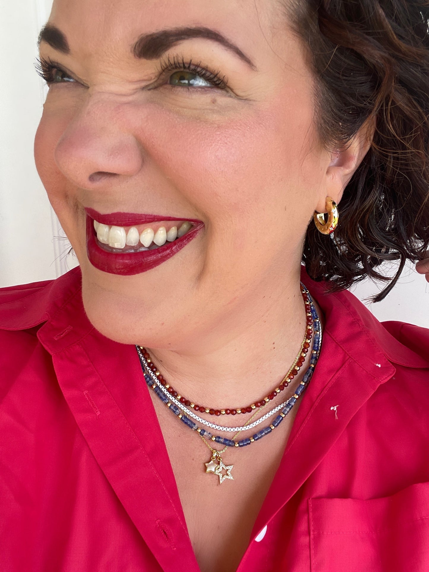 Star Spangled Hoop Earrings (Pre-Order) - HAPPY HOURS