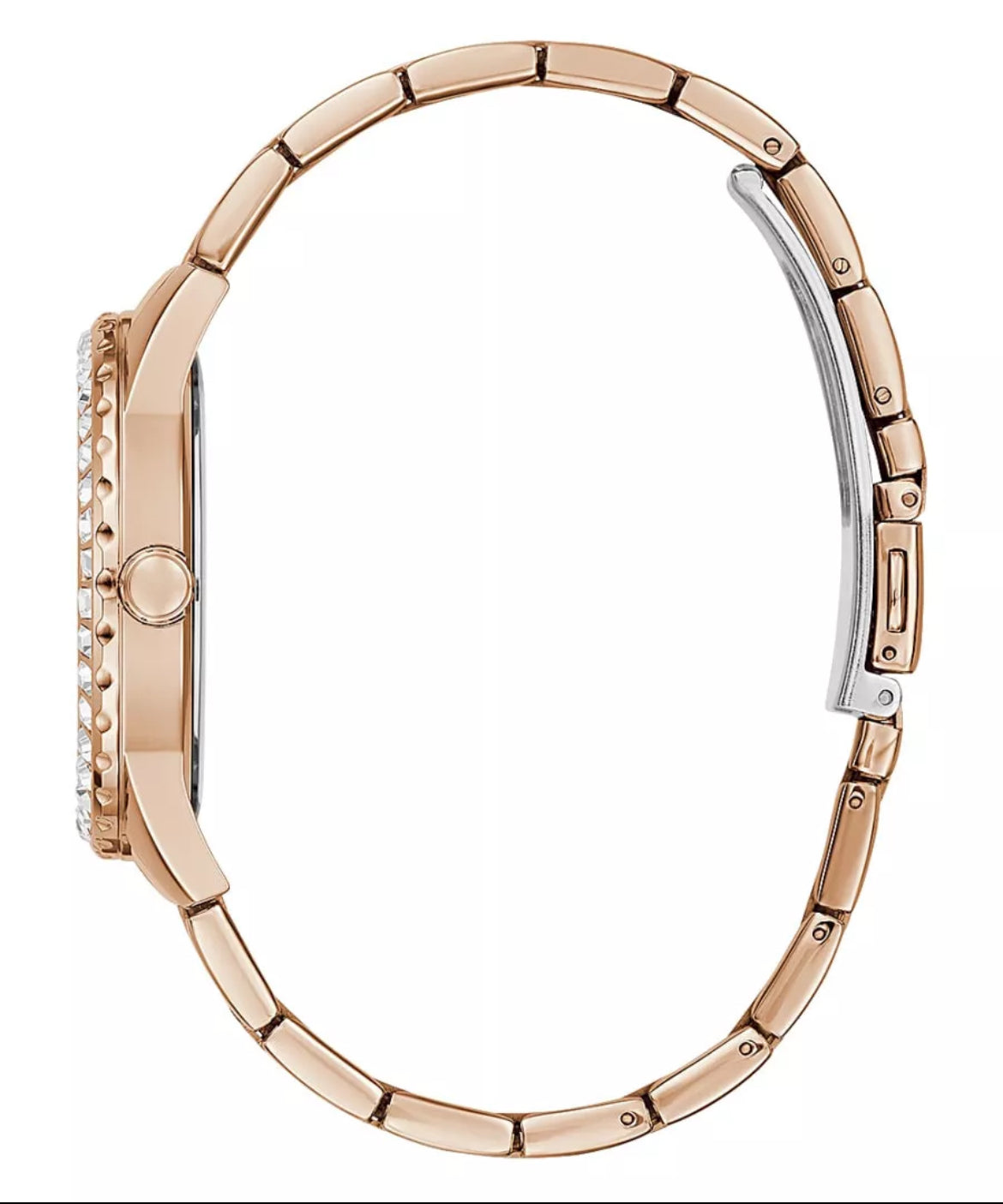 WOMENS GUESS SPARKLER ROSE GOLD QUARTZ WATCH - HAPPY HOURS