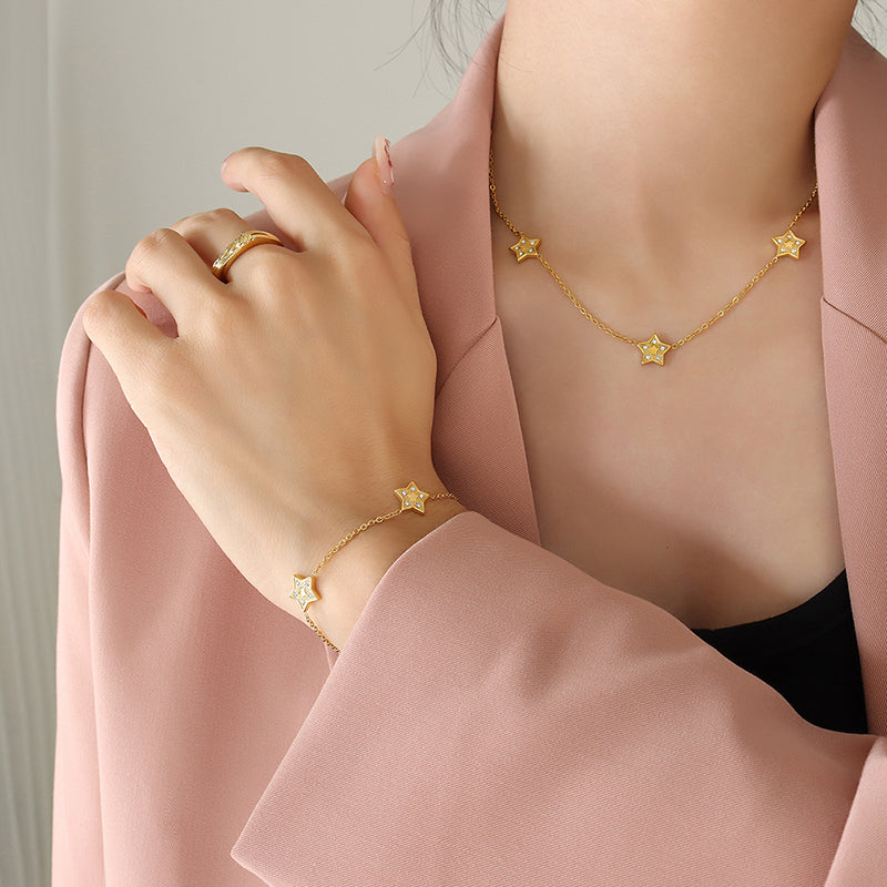 CZ Star Chain Necklace (Pre-Order) - HAPPY HOURS