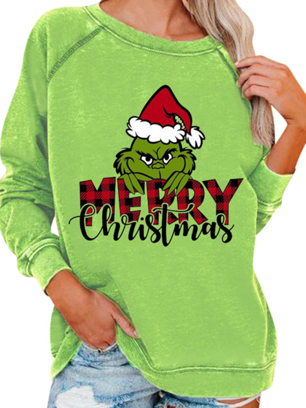 Women's Christmas Casual Loose New Grinch Stole Christmas Monster - HAPPY HOURS