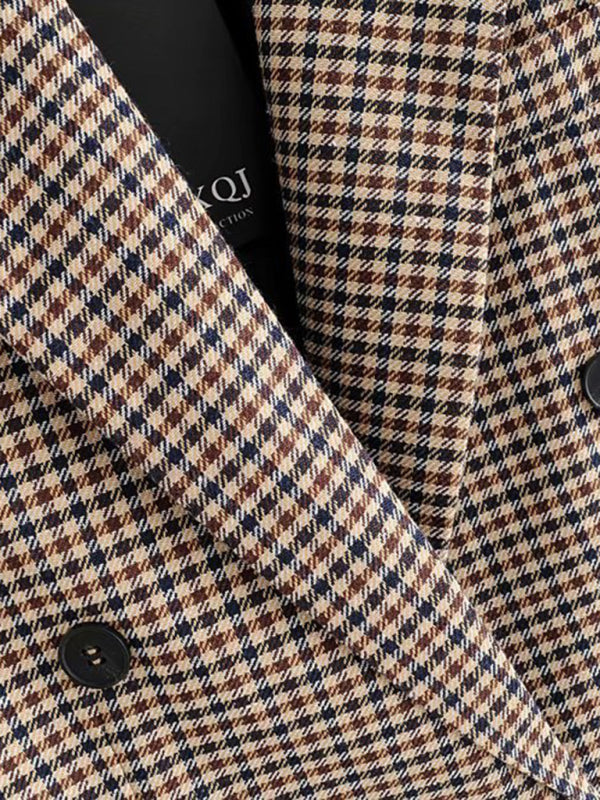 New women's suit plaid small suit jacket - HAPPY HOURS