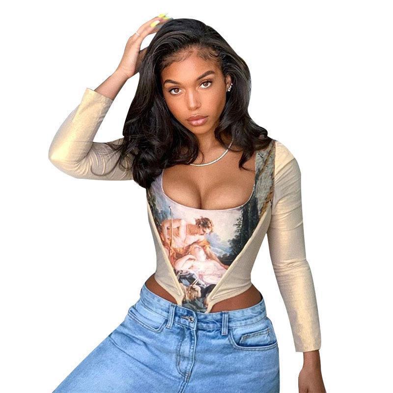 Sleeveless Long Sleeve Square Neck Top - HAPPY HOURS