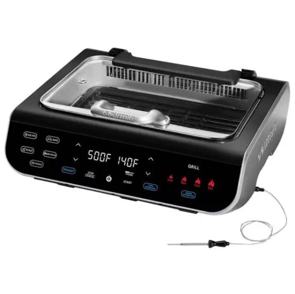 NEW GOURMIA 6 - in - 1 FOODSTATION INDOOR SMOKELESS GRILL GRIDDLE AIR FRYER - HAPPY HOURS