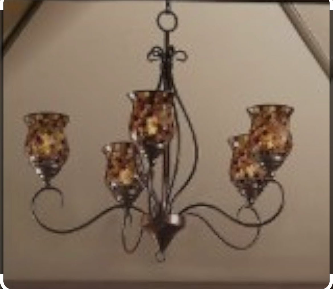 MOSAIC VOTIVE HANGING CHANDELIER - HAPPY HOURS