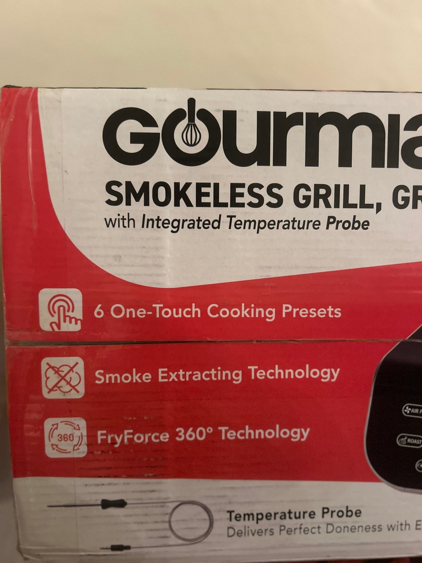 NEW GOURMIA 6 - in - 1 FOODSTATION INDOOR SMOKELESS GRILL GRIDDLE AIR FRYER - HAPPY HOURS