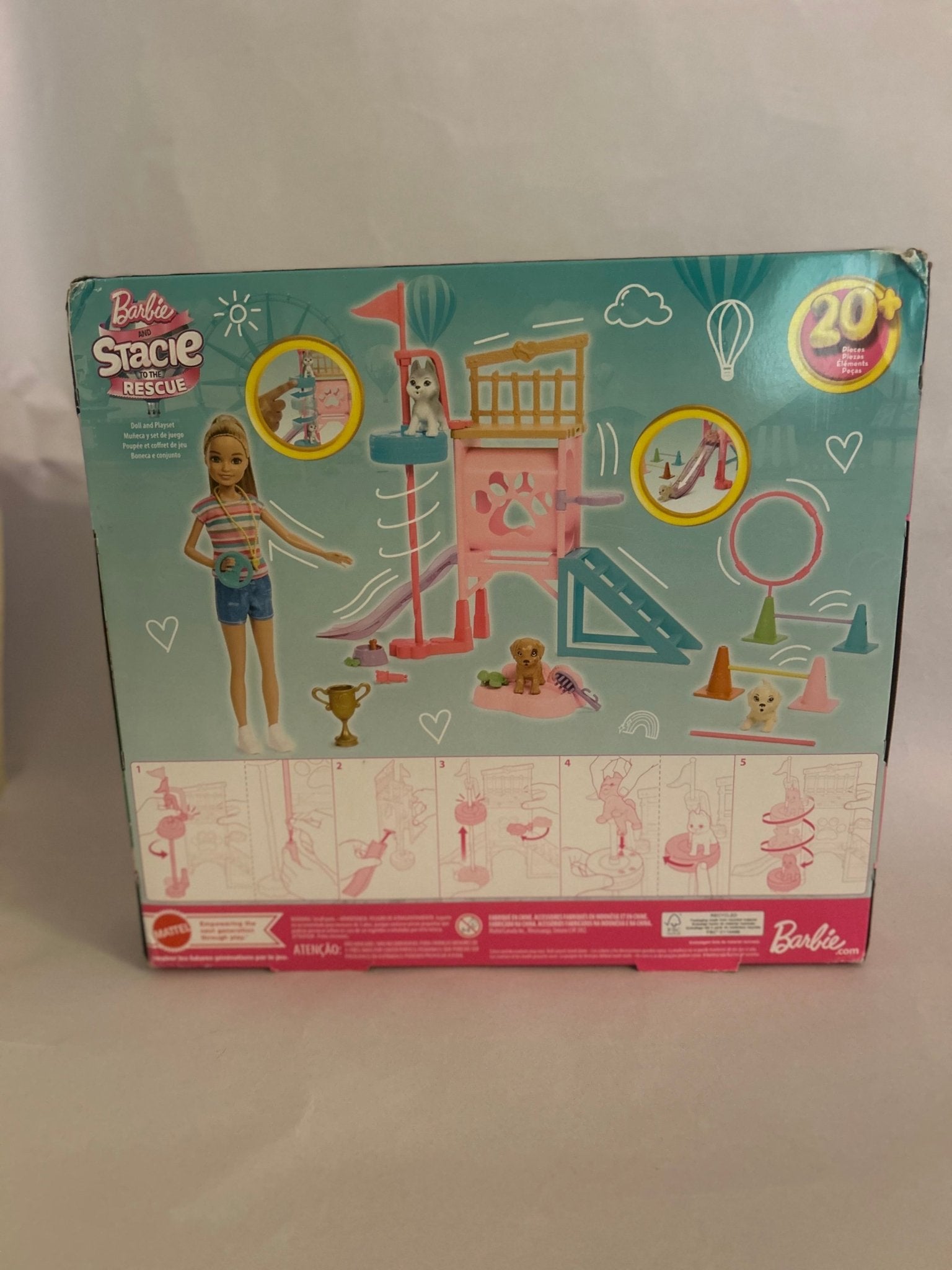 Barbie and Stacie to The Rescue Puppy Obstacle Course with Doll Playset New Gift - HAPPY HOURS