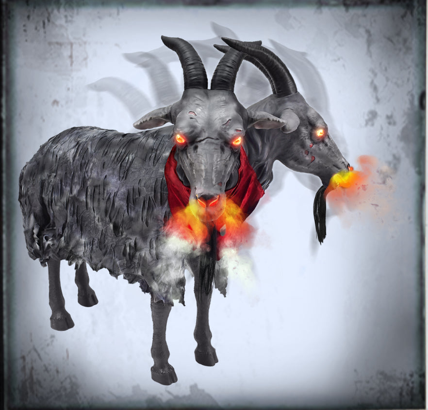 Contaminated Kid the 2-Headed Goat Animatronic Light-Up 4ft