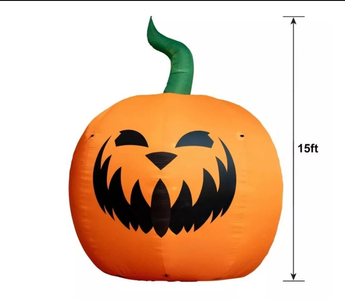 Halloween Airblown Yard Inflatable 15 FT Light Up Pumpkin Jack Lantern