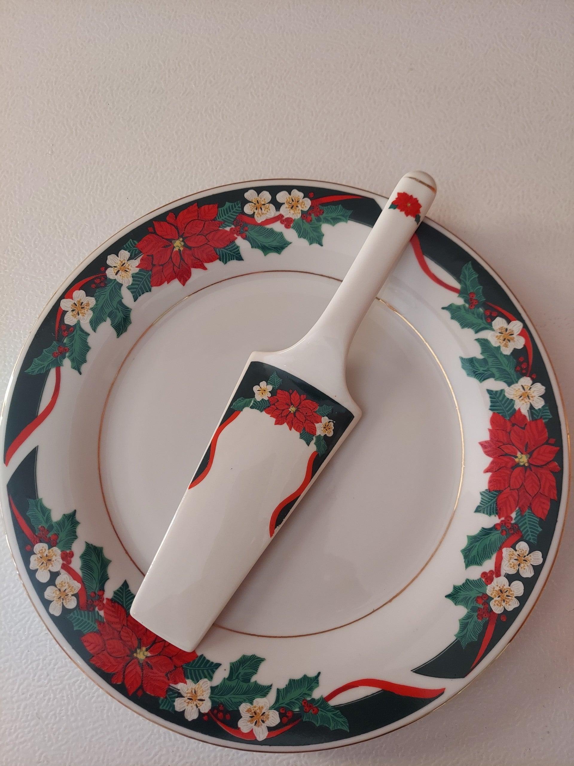 Tienshan Deck the Halls 2 Piece Christmas Cake Platter Server Set - HAPPY HOURS