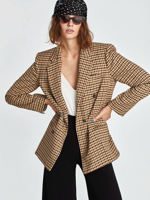 New women's suit plaid small suit jacket