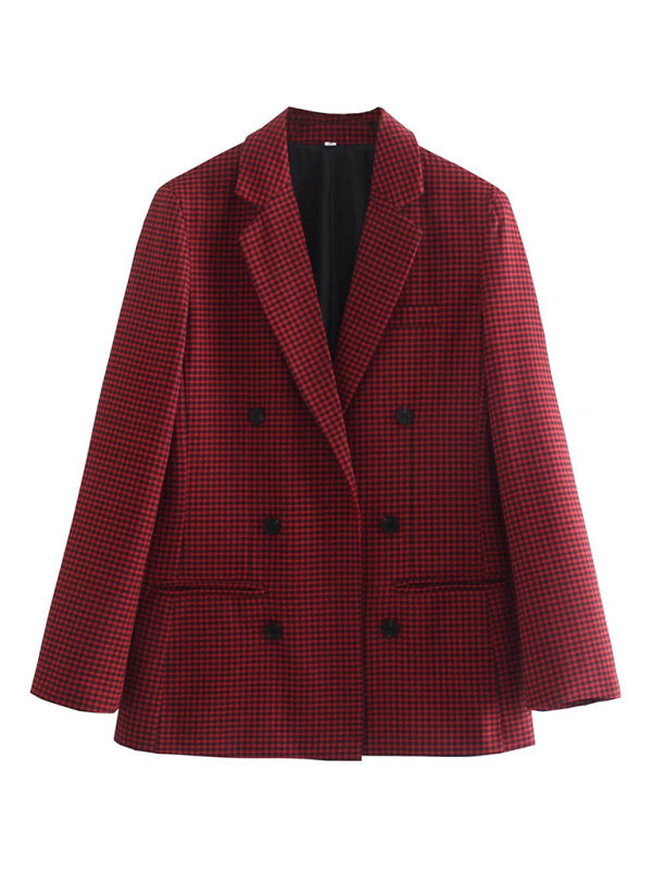 New women's suit plaid small suit jacket