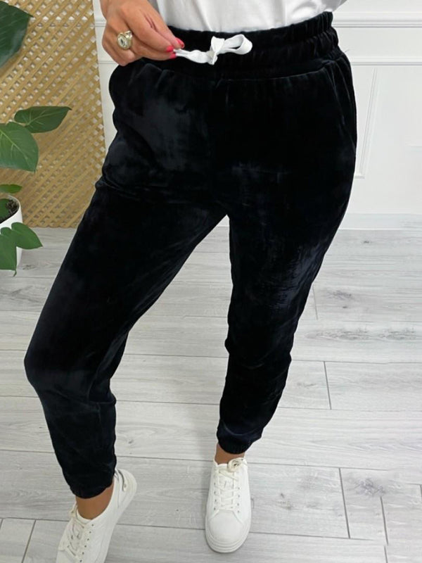 New autumn and winter versatile elastic waist casual pants