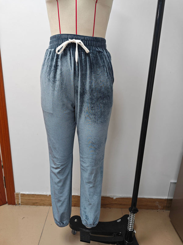 New autumn and winter versatile elastic waist casual pants