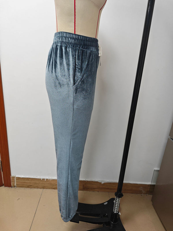 New autumn and winter versatile elastic waist casual pants