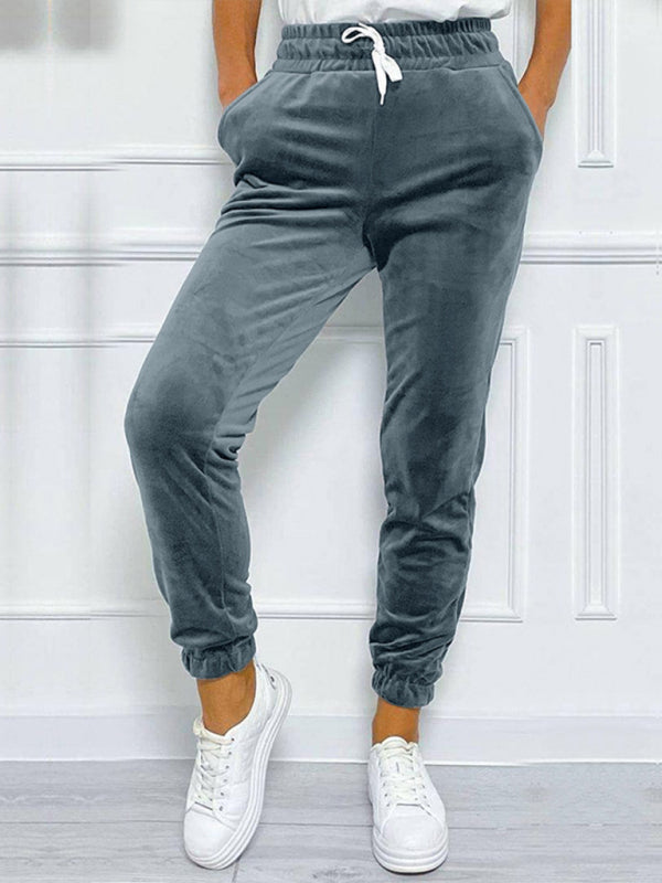 New autumn and winter versatile elastic waist casual pants