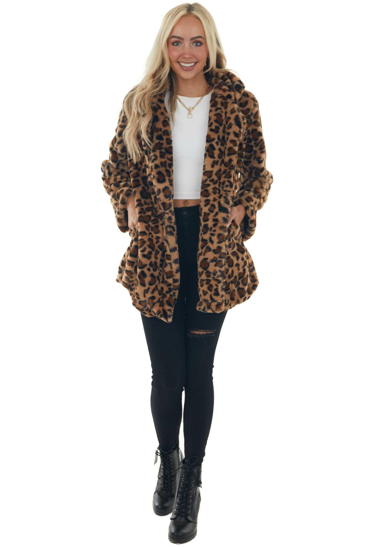 Leopard imitation fur loose fur jacket - HAPPY HOURS