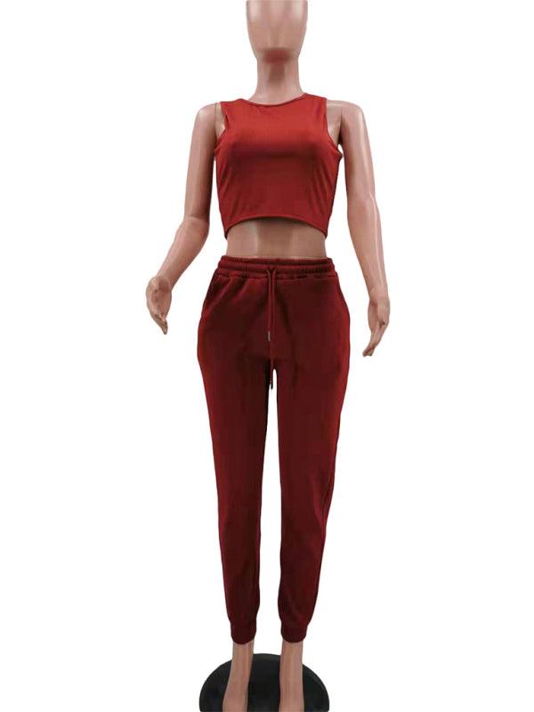 Women's Knitted Casual Sports Fleece Hooded Three-piece Suit - HAPPY HOURS